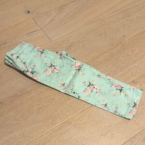 Janie and Jack Floral Mint Green pants size 6